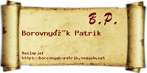 Borovnyák Patrik névjegykártya